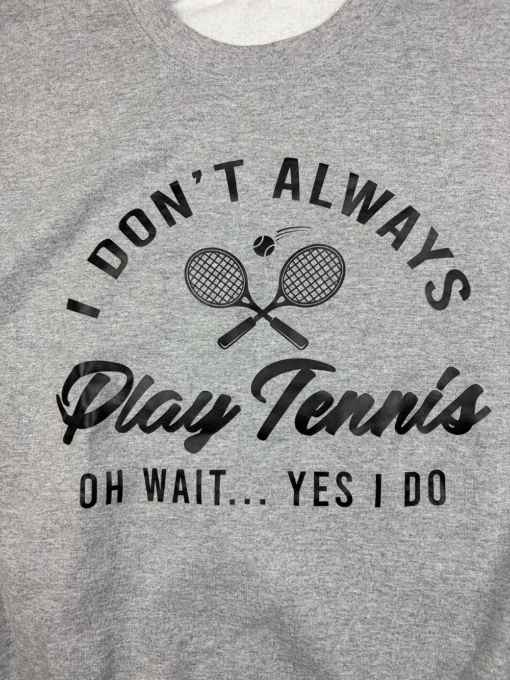 Custom Tennis Themed Pullover Sweatshirt Men's Size Large - Picture 2 of 5